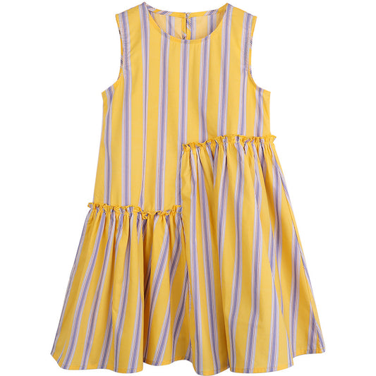 Girls' Korean Style Striped Dress