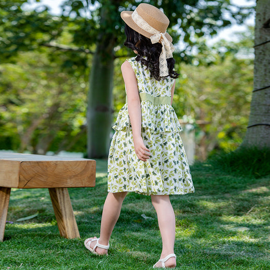 Girls' Korean Style Floral Dress