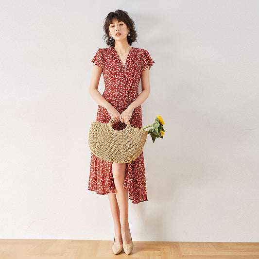 Cherry Blossom Ruffle Midi Dress