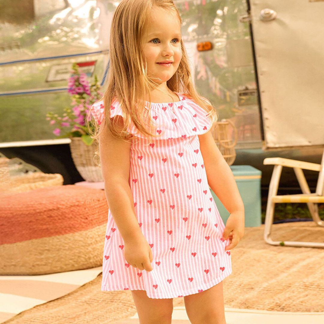 Striped Girls' Cotton Princess Dress ...