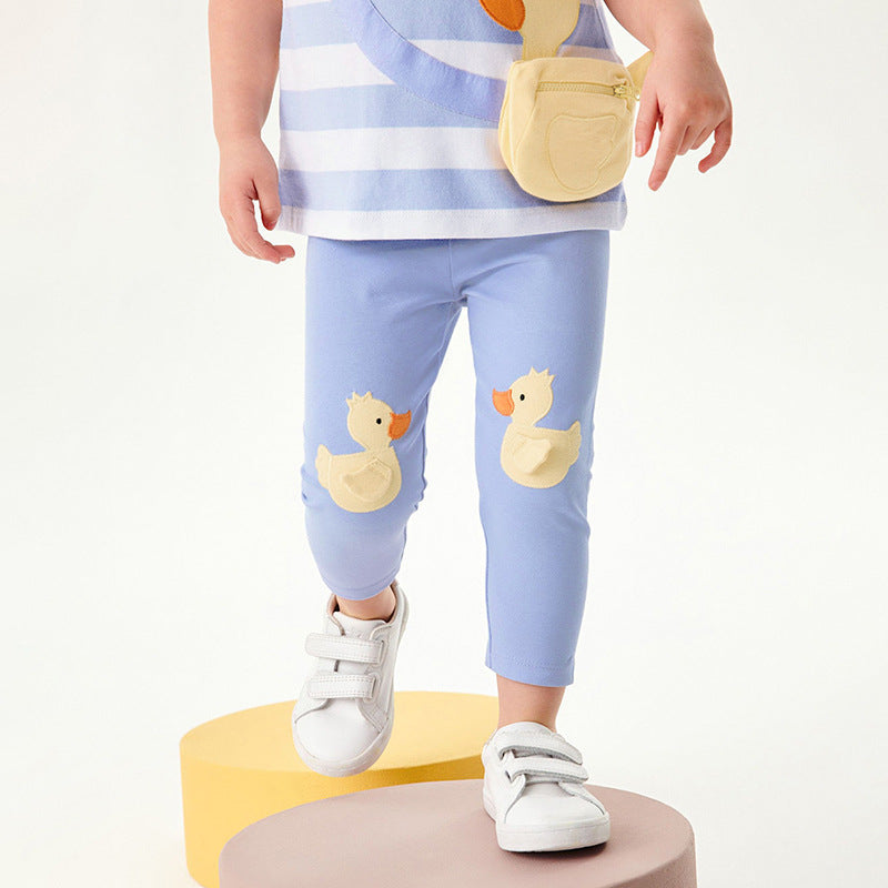 Girls' Cartoon T-shirt Leggings Two-Piece Set