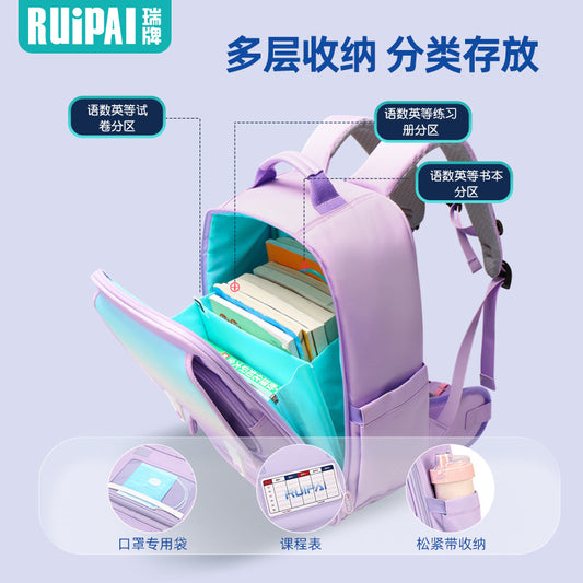 Girls' Primary School Spine Protection Water Proof Backpack