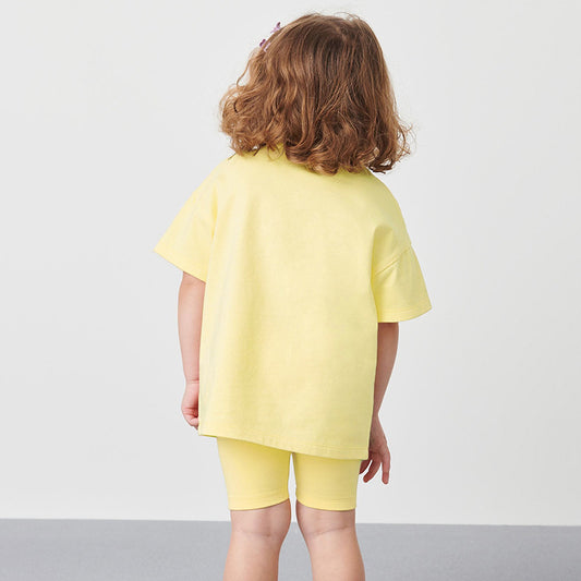 Girls' Cartoon T-shirt Shorts Two-pieces Set