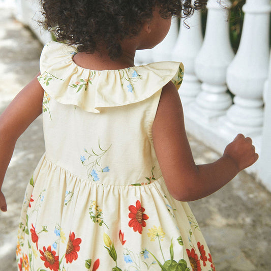 Girls' Ruffled Collar Princess Dress