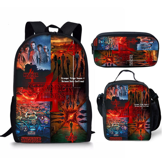 Stranger Things 4 Children's Backpack Three-Piece Set