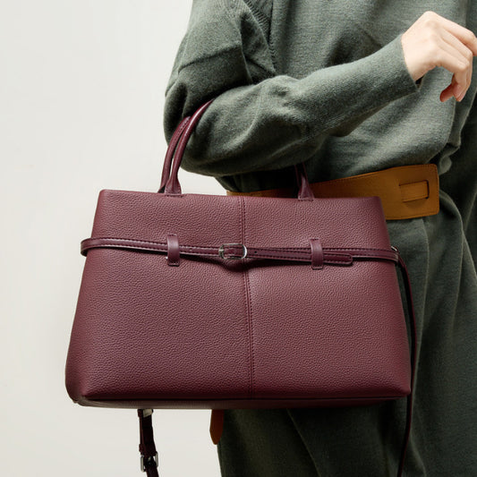 Platinum Genuine Leather Handbag