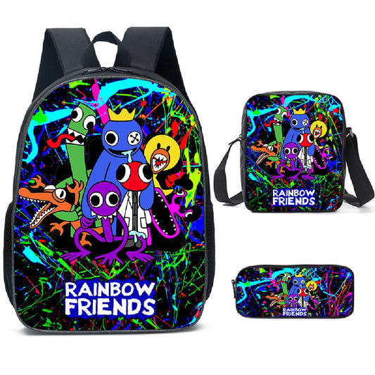 Rainbow Friends Children's Backpack Three-Piece Set