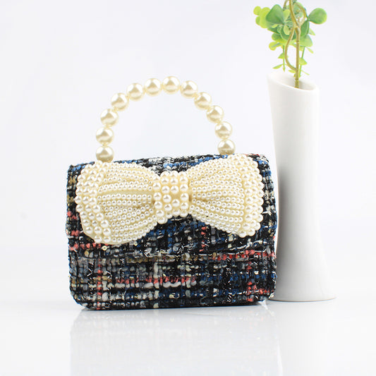 Korean Style Bow Faux Pearl Mini Cross-Body Bag