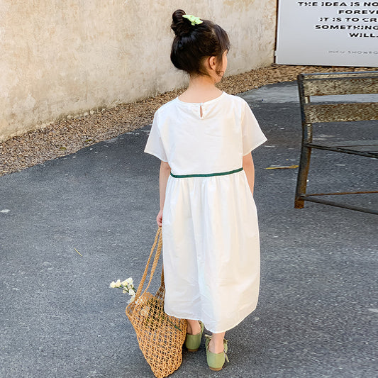 Girls' Chic Ribbon Princess Dress