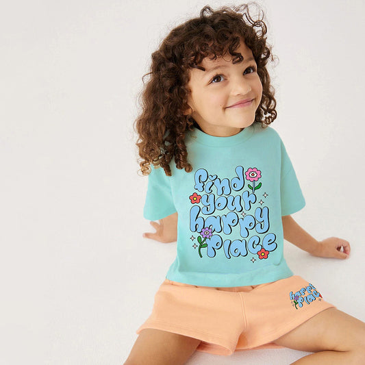 Girls' T-shirt Shorts Two-pieces Set