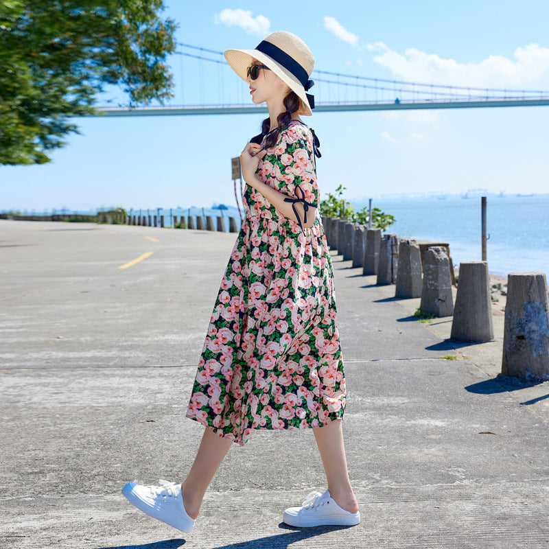 Girls' Floral Beach Dress