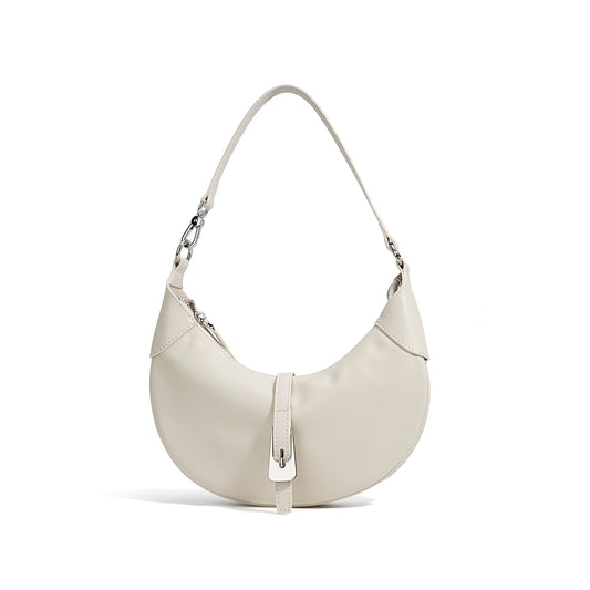 Minimalist Crescent Genuine Leather Shoulder Bag