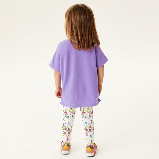 Girls' Cartoon T-shirt Leggings Two-Piece Set