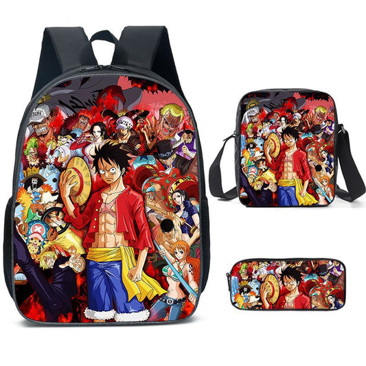 One Piece Children's Backpack Three-Piece Set