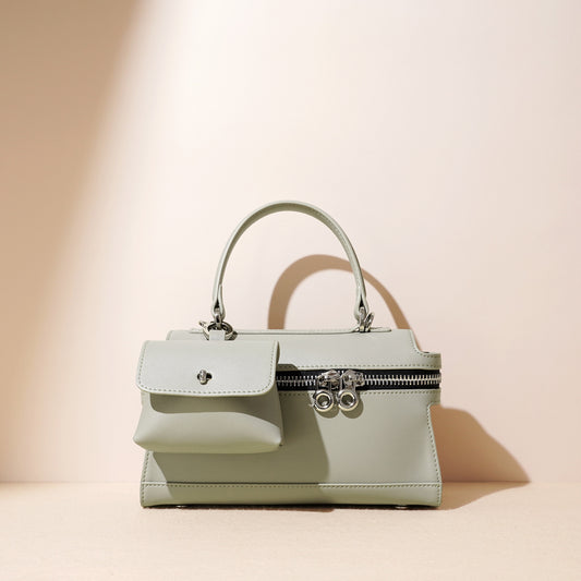 Retro Compact Genuine Leather Shoulder Bag