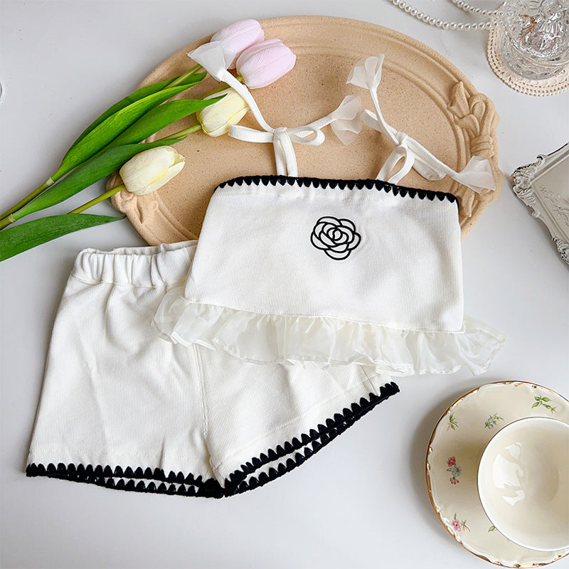 女婴花卉连体衣/两件套