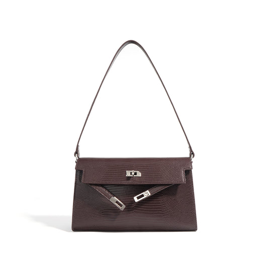 Kelly Genuine Leather Baguette Crossbody Bag