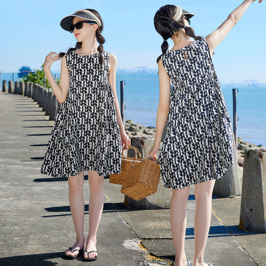 Korean Style Girls' Diamond Floral Princess Dress