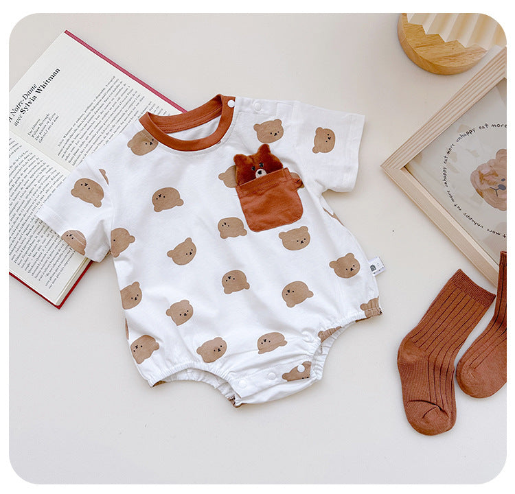 Baby Boy Cartoon Bear Onesie