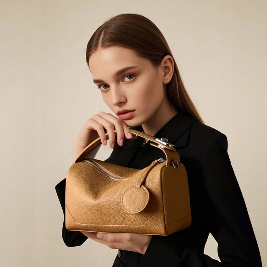 TOGO Genuine Leather Boston Crossbody Bag