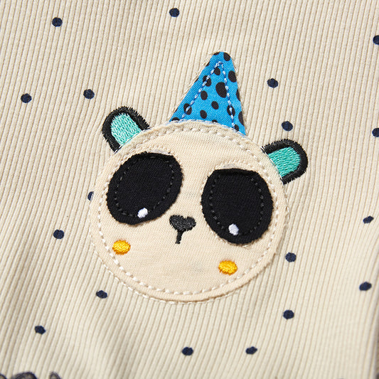 Short Sleeves Cartoon Mesh Kids' Dress