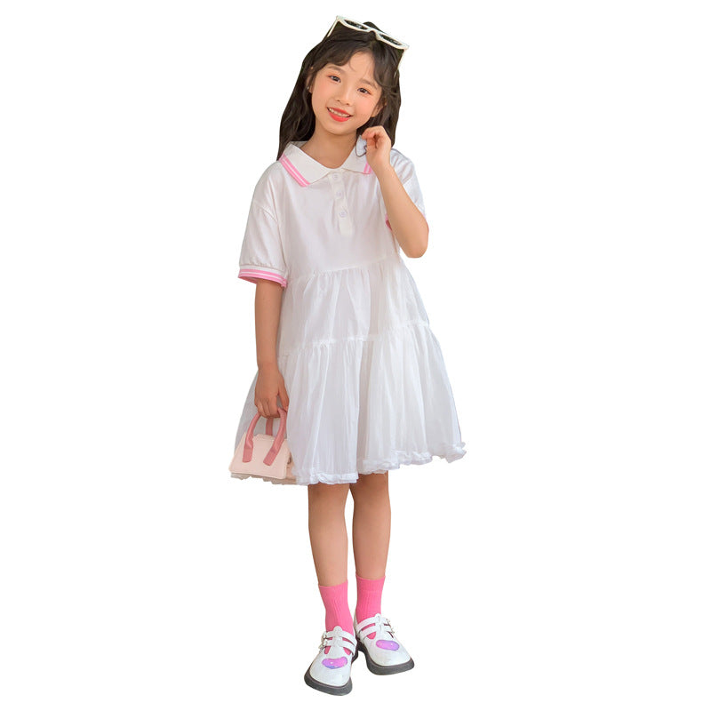 Korean Style Girls' Polo Shirt Dress
