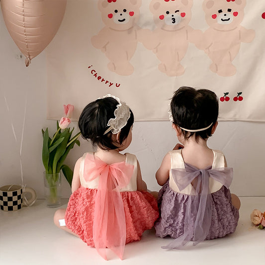 Baby Girl Tulle Bow Onesie