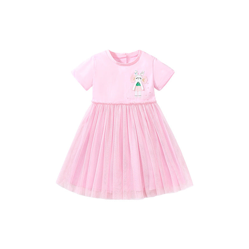 Cute Short Sleeve Kids' Princess Dress