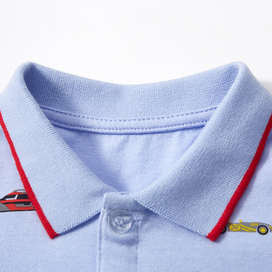 Short Sleeve Cartoon Polo Shirt for Boys