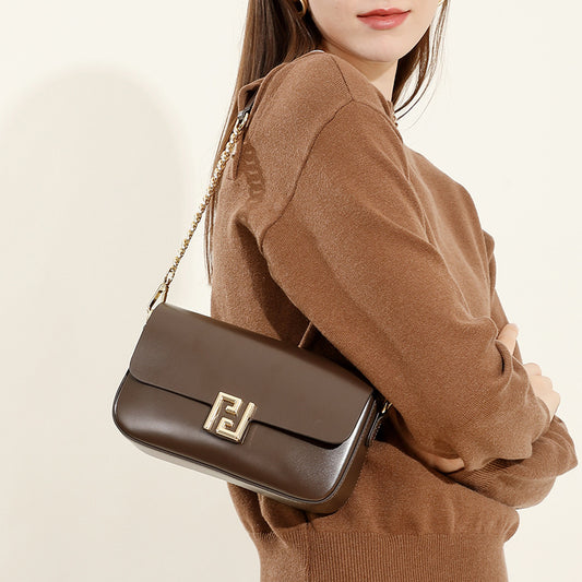 Temperament Genuine Leather Crossbody Bag
