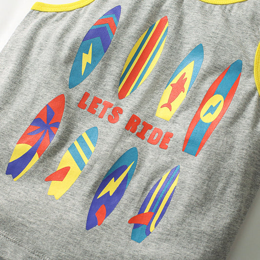 Sleeveless Vest Shorts Two-pieces Set for Boys