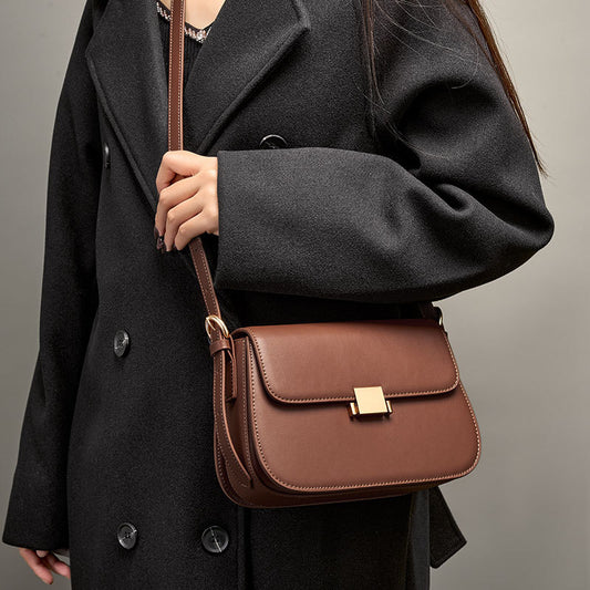 Trendy Niche Genuine Leather Tofu Bag