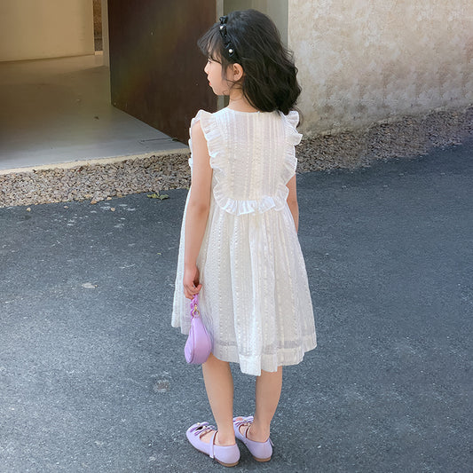 Girls' Korean Style Ruffled Hem Princess Dress
