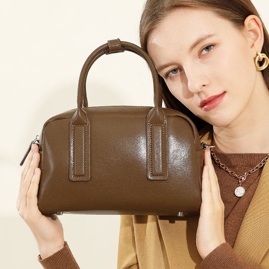 Retro Commuter Genuine Leather Shoulder Bag