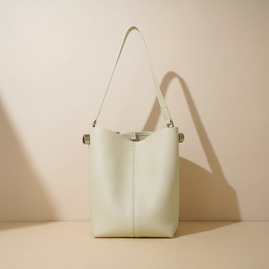 Casual Genuine Leather Bucket Commuter Bag