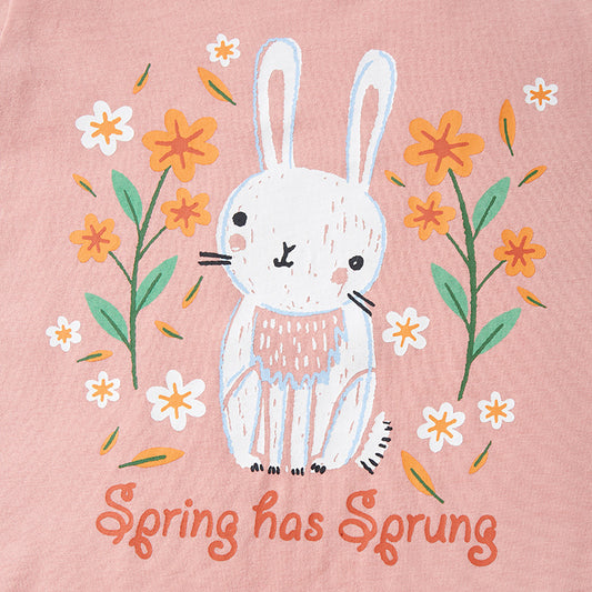 Short Sleeve Cartoon Cotton Girls' T-shirt