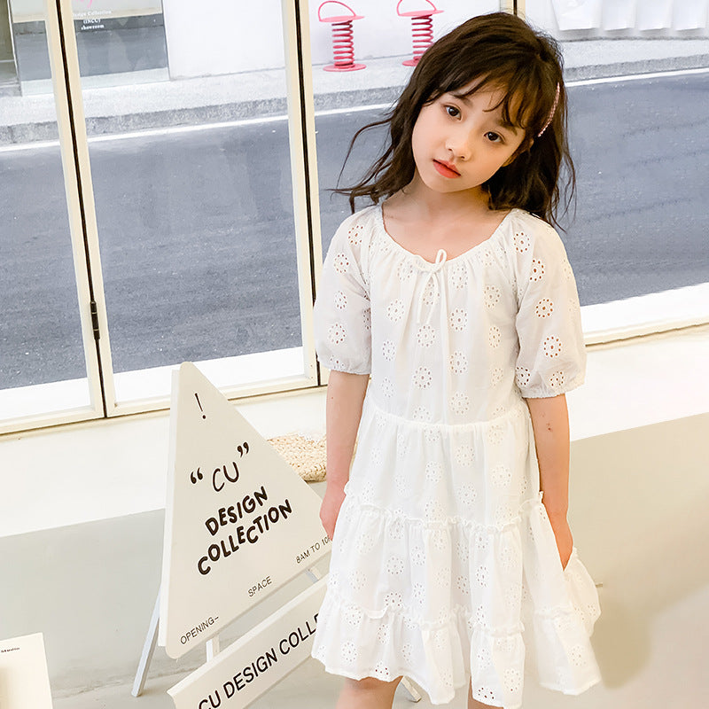 Little Baby CNY 2024 Girl Dress Korean Style Fashion White Lace