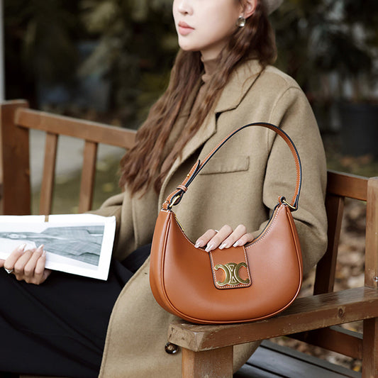 Classic Saddle Genuine Leather Armpit Bag