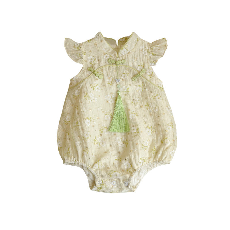 女婴汉服风格连体衣