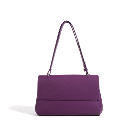 Litchi Pattern Genuine Leather Shoulder Bag