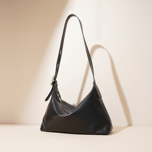 Double Ear Genuine Leather Retro Crossbody Bag