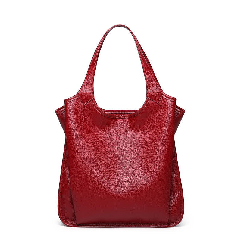 European-Style Genuine Leather Fashion Tote Bag