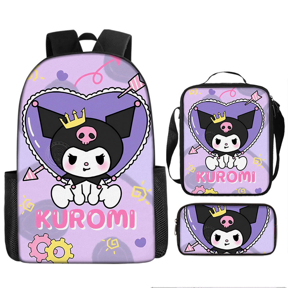 Kuromi Children's Backpack Three-Piece Set