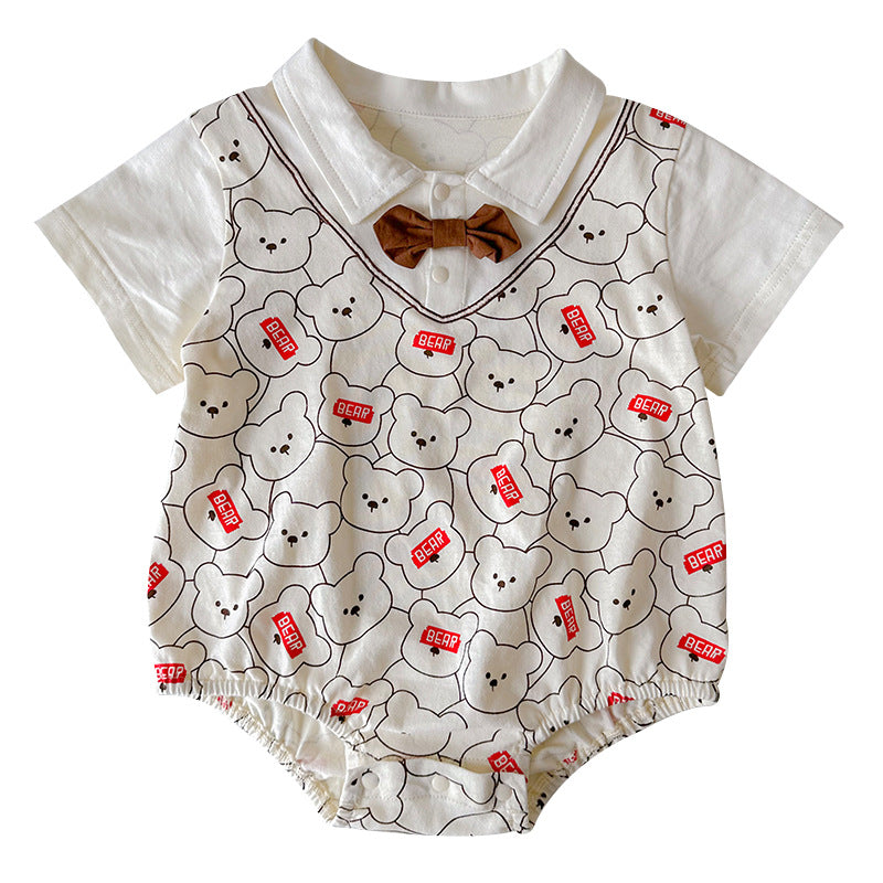 Baby Boy Cartoon Bear Onesie