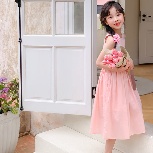 Girls' Sleeveless Patchwork Princess Dress