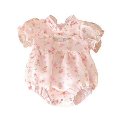 Baby Girl Chinese Style Floral Onesie