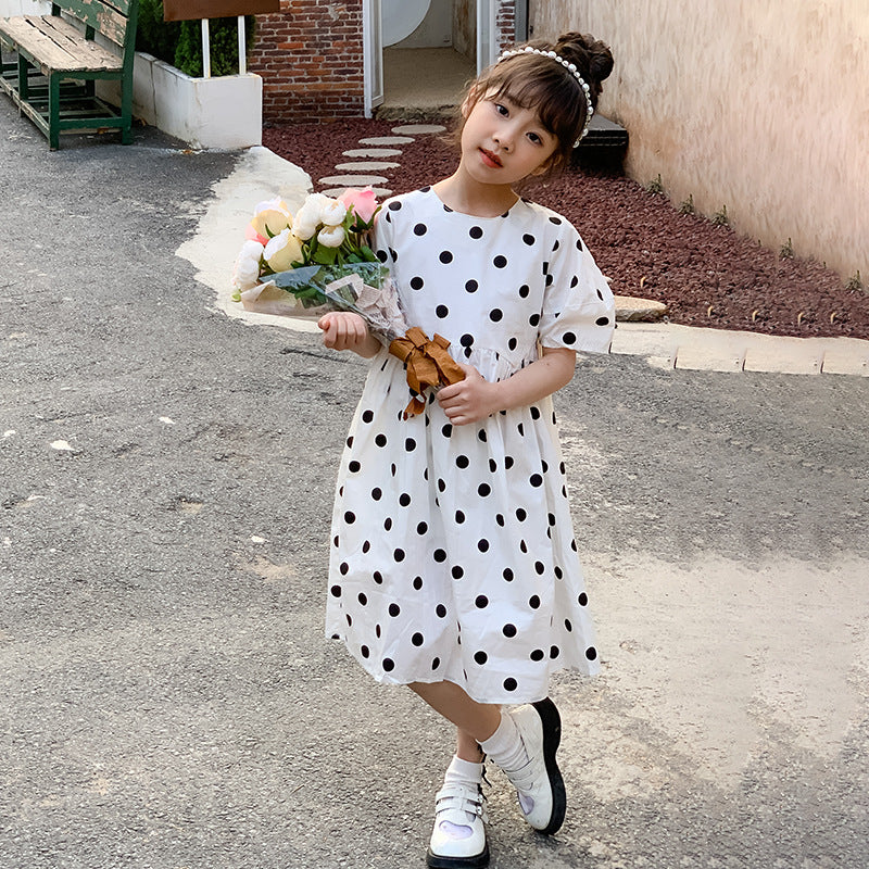 Girls' Korean Style Polka Dot Princess Dress | Girls Dresses Online Singapore SUNJIMISE Singapore Girls' Korean Style Polka Dot Princess Dress | Girls Dresses Online Singapore SUNJIMISE Singapore