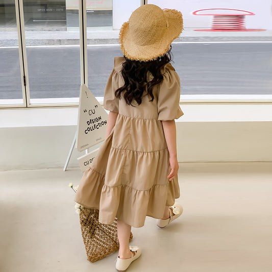 Girls' Korean Style Princess Cake Dress