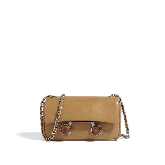 Mini Square Genuine Leather Crossbody Bag