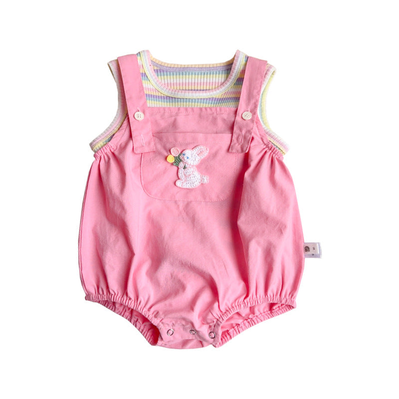 女婴兔子连体衣两件套